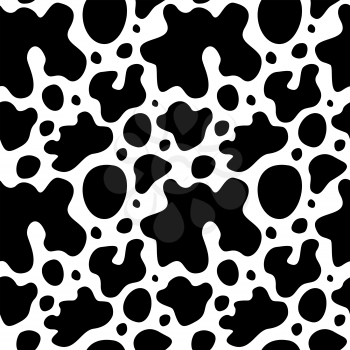 Cow skin texture with spots vector seamless pattern. Cow pattern skin, illustration of dalmatian pattern skin