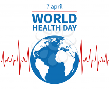 World health day concept. Wellness, medical prevention and profession medicare day. Global medicine vector background. Illustration of international world day, medical global poster