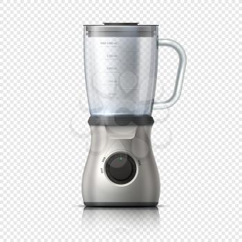 Blender. Empty juicer or food mixer. Isolated kitchen electric appliance. Realistic vector illustration. Juicer and mixer appliance equipment for juice