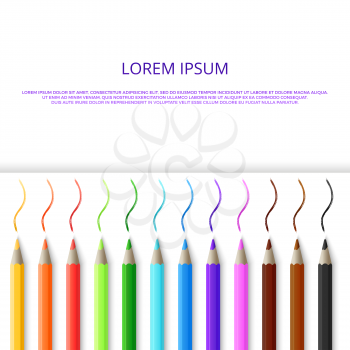 Elegance color pencils banner poster or background design. Vector illustration