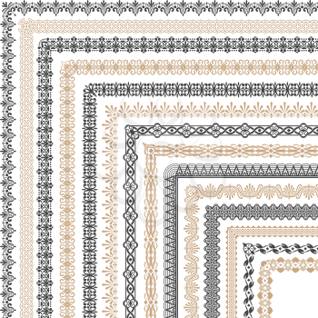 Coptic ornament frame border vector corners. Border corner frame decorative illustration