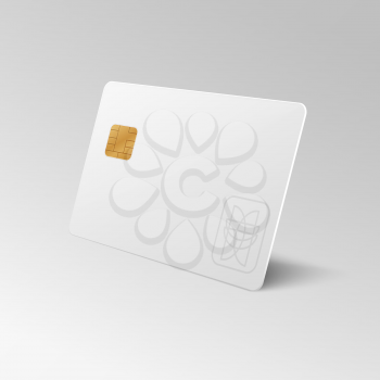 White blank shopping credit card isolated 3d vector illustration. Credit card for finance, bank or shopping discount plastic card