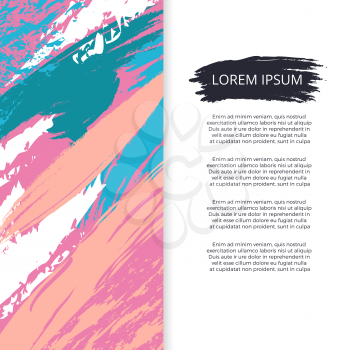 Bright abstract grunge poster or banner vector design. Poster with bright colored paint splash, watercolor stain colorful illustration