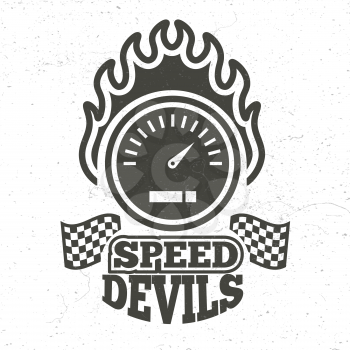 Vintage motorbike and motorcycle sport emblem with grunge effect. Vector illustration