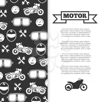 Motorbike motorcycle motor banner and poster background design. Vector illustration