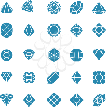 Diamond abstract icons. Expensive jewelry vector symbols. Jewelry and expensive diamond, crystal precious illustration