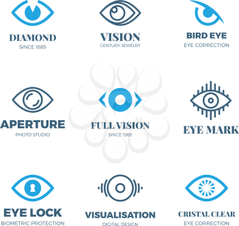 Magic eye logos. Mysterious sight symbols. Vision vector badges. Illustration of eye logo concept, emblem mystical look and seeing