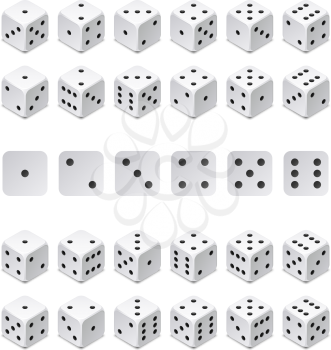 Isometric 3d dice combination. Vector game cubes isolated. Collection for gambling app and casino concept. Dice game, gambling cube for casino illustration