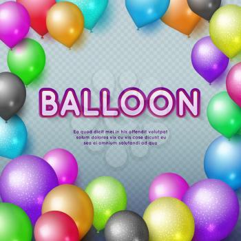 Anniversary and happy birthday party vector background with colorful balloons. Birthday balloon colorful illustration