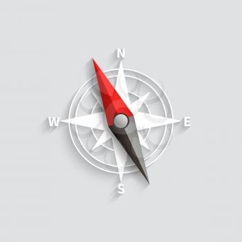 Compass arrow isolated 3d vector illustration. Navigation and direction icon. Compass direction and navigation for adventure and exploration illustration