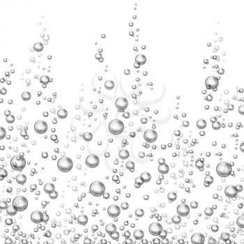Fizzing oxygen bubbles isolated vector illustration. Air water clear bubble