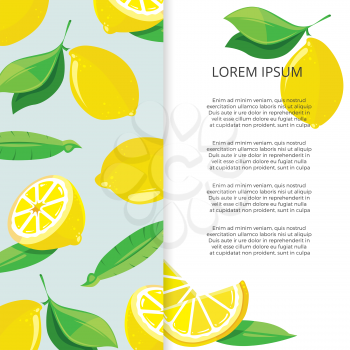 Citrus banner design - colorful lemons fruits banner template. Vector illustration