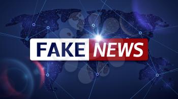 Fake news vector broadcasting television background. Fake news television broadcast screen illustration