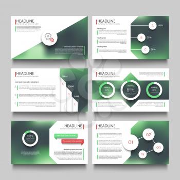 Company presentation booklet pages with abstract outdoor blurred photos vector template. Headline page and graphic leaflet for presentation illustration