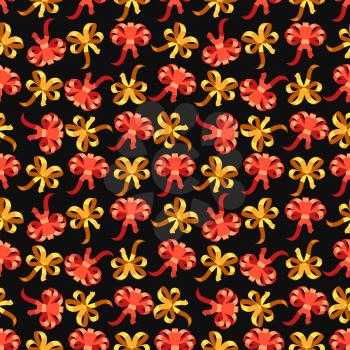 Gift bows seamless pattern design background in color. Vector illustration