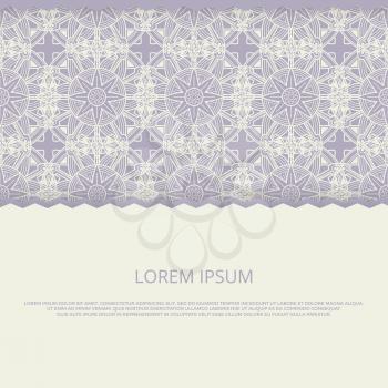 Lace banner and poster template. Flower mandala vintage background. Vector illustration