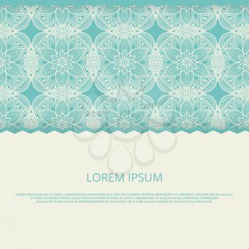 Mandala pattern background vector. Oriental, asian, tibetian poster and banner template illustration