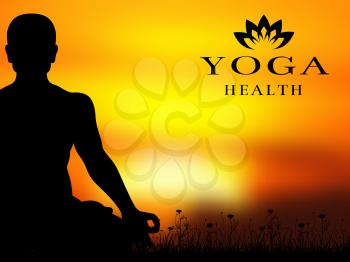 Yoga meditation silhouette vector background banner and poster health illustration