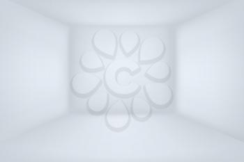 Empty white room. Minimal 3d interior vector illustration. Empty square copy space