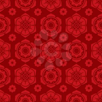 Traditional chinese and japanese floral seamless pattern design. Vector asian seamless texture background illustration