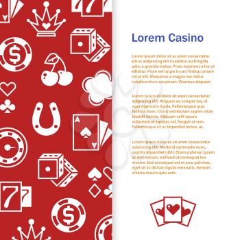 Casino poker banner or poster template design with text. Vector illustration