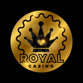 Royal casino golden vector design isolated on black. Vector illustration