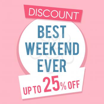 Pink discount sale banner vector template flat on pink background illustration