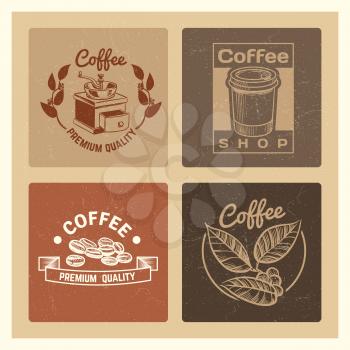 Coffee shop vintage banners template of collection. Retro vector illustration
