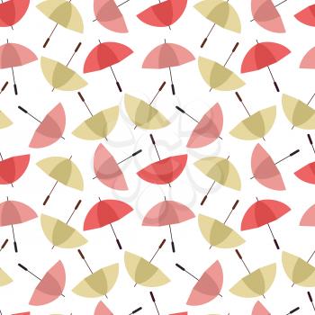 Colorful umbrellas seamless background pattern vector illustration. Autumn weather style