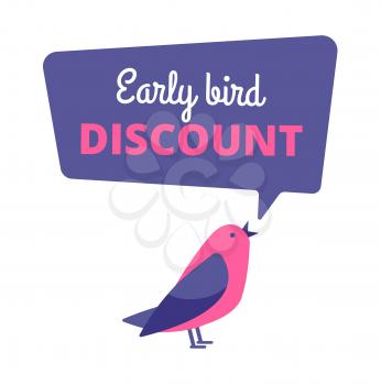 Early bird. Discount special offer, sale banner. Early birds vector concept. Promotion sale speech bubble notification illustration