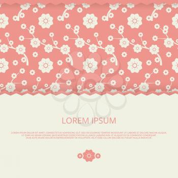 Romantic banner design. Vector floral background with banner for wedding invitation, cards and posters illustration