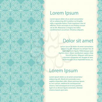 Vintage banner or poster template with vector celtic knots illustration