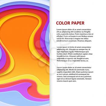 Color vector paper origami banner and poster flyer design illustration