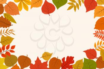 Fallen gold and red autumn forest leaves. October nature leaf border vector abstract background. Leaf gold orange season, banner and poster foliage illustration