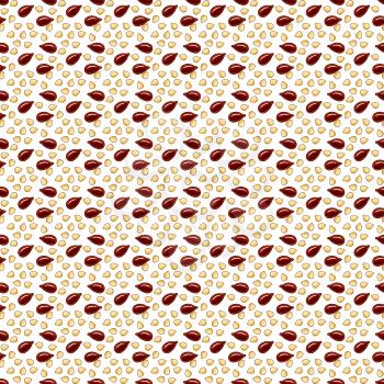 Hand drawn seeds seamess pattern. Sesame and flax seeds background. Vector illustration