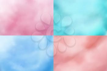 Cotton candy backgrounds. Realistic candyfloss sweet dessert vector textures. Cotton candy sweet dessert, background sweetness wool illustration