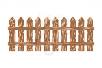 Rural wooden fence vector illustration white. Wood fence isolated on background