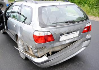 Back bumper of the car after a car accident.
