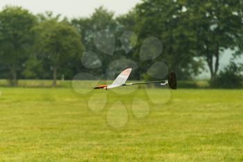 Radio-controlled glider coming in to land