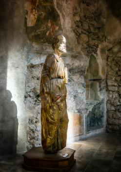 Ancient statue in the church of Sant'Andrea Amalfi