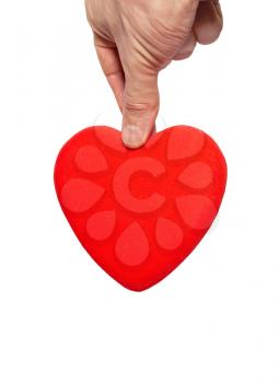 Big valentine heart in a hand.