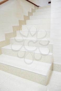 White marble staircase in the modern house