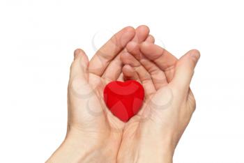 Small valentine heart in a hands.