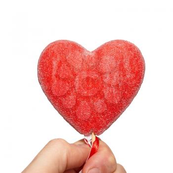 Valentine heart in a hand.