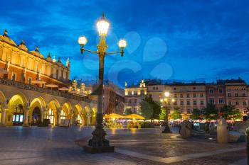 Old town square in Krakow, Poland 
