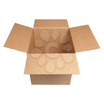 Open carton box isolated on white background