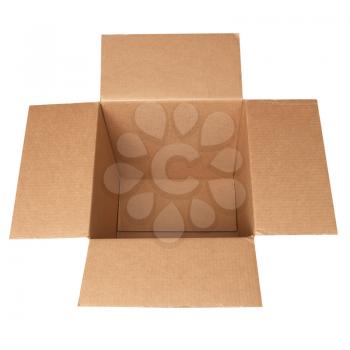 Open carton box isolated on white background