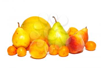 Multi fruits isolated on white.