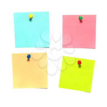 Different color stickers isolated on white background