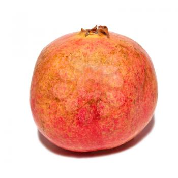 Ripe pomegranate isolated on white.